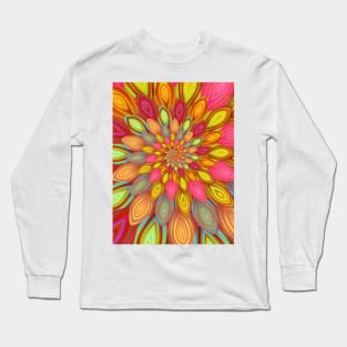 Multicoloured Flower Design Long Sleeve T-Shirt